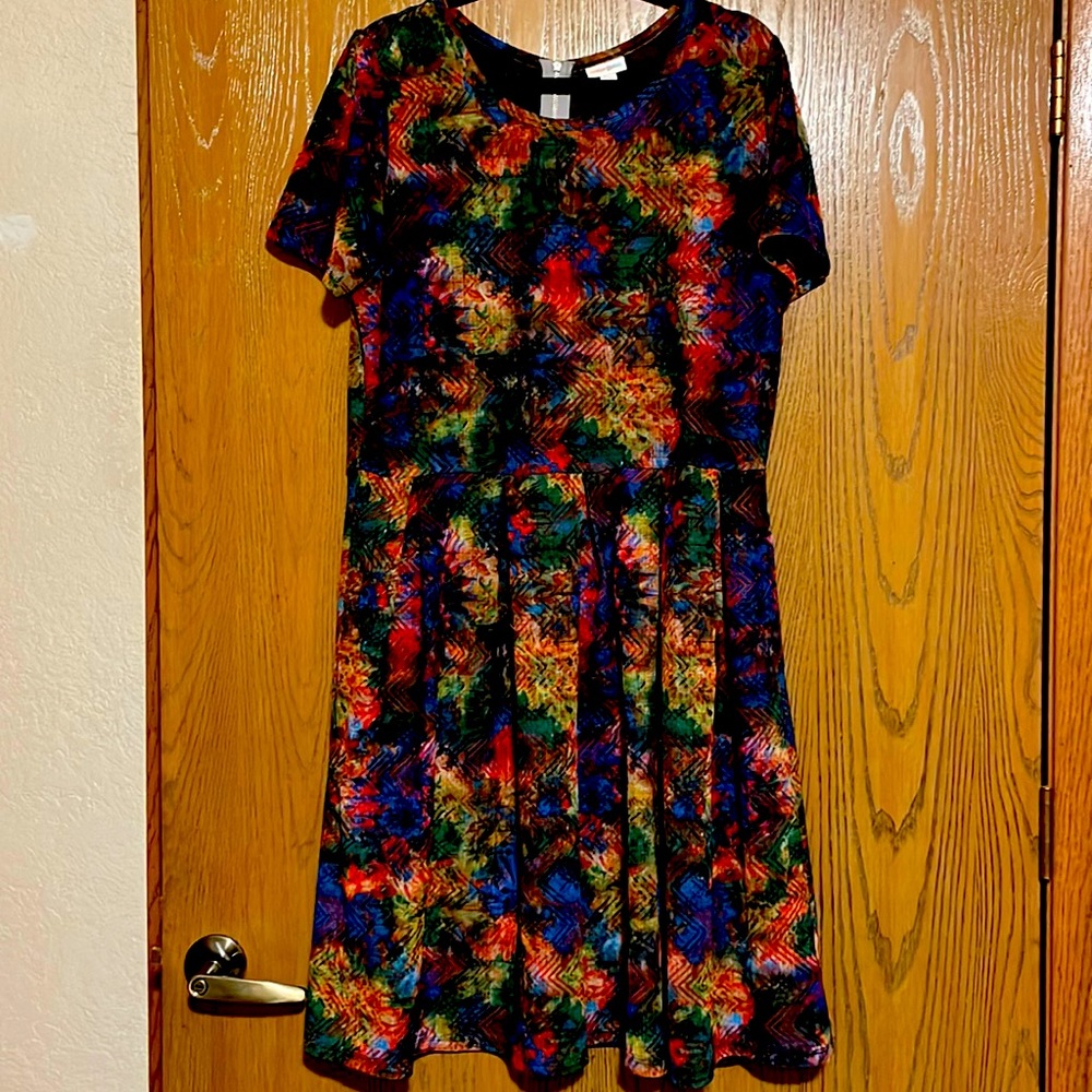 3X LuLaRoe Amelia Tie Dye Dress